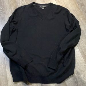 Black Wool Men’s Vneck Sweater